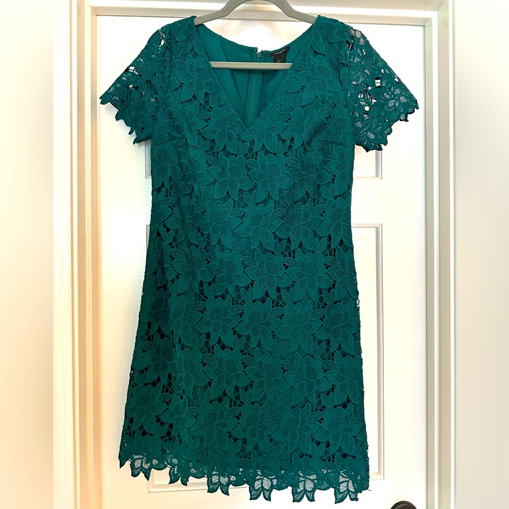 Ann Taylor Factory Green Lace Dress - Size 2